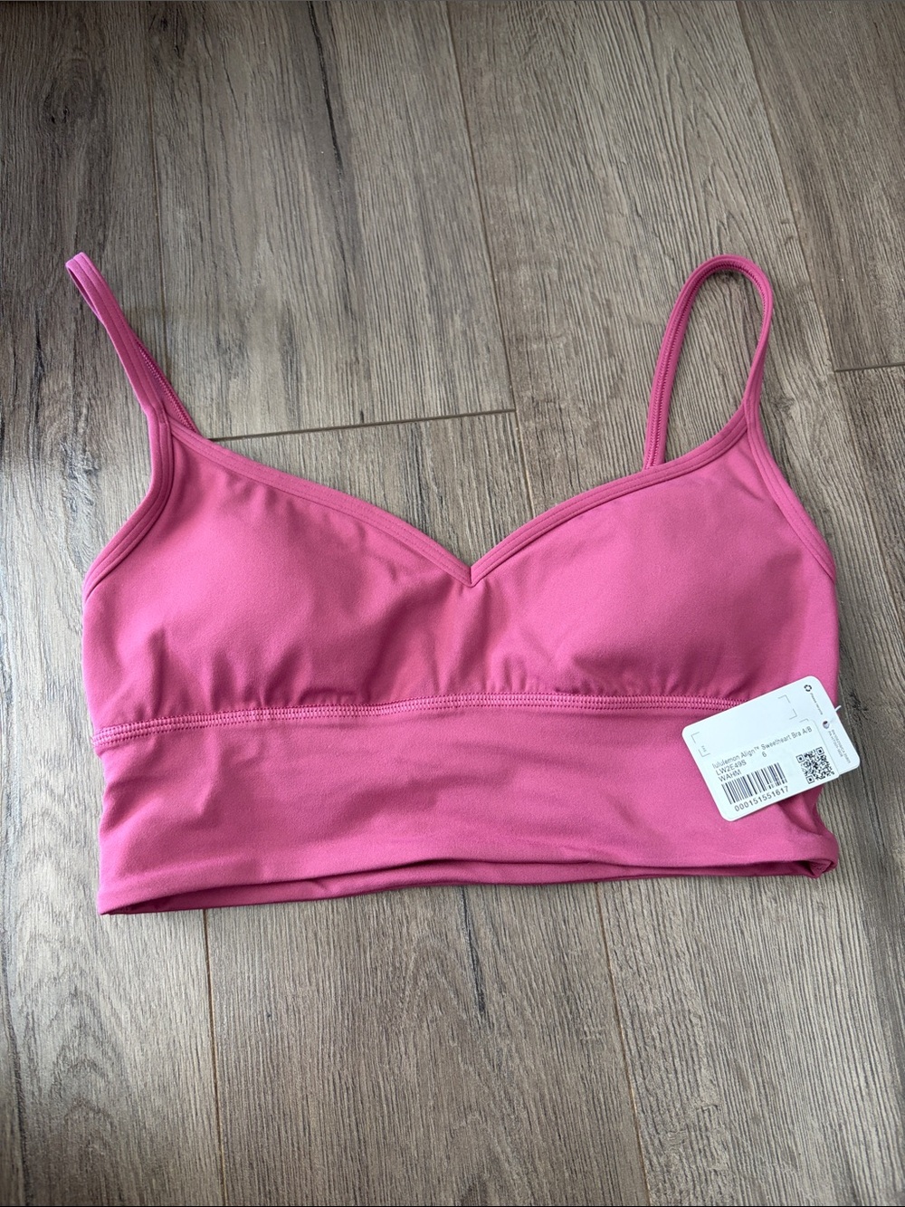 NWT is Lululemon Align Sweetheart Bra with Removable Padding. Size 6 A/B cup